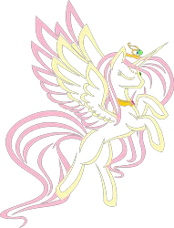 Size: 3056x4001 | Tagged: safe, artist:up1ter, derpibooru import, fluttershy, oc, oc:princess fluttershy, alicorn, pony, alicorn oc, alicornified, alpha channel, alternate character design, alternate cutie mark, alternate hairstyle, alternate universe, colored wings, commission, element of kindness, friendship is kindness, horn, image, jewelry, lineart, minimalist, modern art, neon, neon sign, png, race swap, simple background, solo, tiara, transparent background, two toned wings, wings, ych result