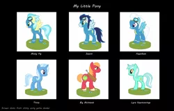 Size: 2232x1426 | Tagged: safe, artist:soo-ling lyle tassell, official, big macintosh, fleetfoot, lyra heartstrings, misty fly, soarin', trixie, earth pony, pegasus, unicorn, 3d, 3d model, ar game, augmented reality, image, jpeg, side view, unity, unreleased