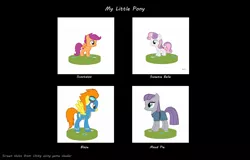 Size: 2232x1426 | Tagged: safe, artist:soo-ling lyle tassell, official, blaze, maud pie, scootaloo, sweetie belle, earth pony, pegasus, unicorn, 3d, 3d model, ar game, augmented reality, image, jpeg, side view, unity, unreleased