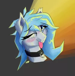 Size: 6723x6777 | Tagged: safe, artist:aurorakins, derpibooru import, oc, unofficial characters only, earth pony, pony, bust, female, image, png, portrait, solo, tongue out