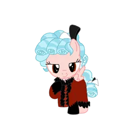 Size: 1280x1281 | Tagged: safe, artist:chanyhuman, derpibooru import, cozy glow, pegasus, pony, 101 dalmatians, antagonist, clothes, cosplay, costume, crossover, cruella de vil, female, filly, foal, fur coat, image, png, simple background, smiling, smirk, solo, transparent background, vector, villainess