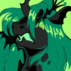 Size: 300x300 | Tagged: safe, artist:pegalsus, derpibooru import, queen chrysalis, changeling, bust, image, png, portrait, solo