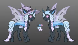 Size: 1504x879 | Tagged: safe, artist:the-dreepy-mom, derpibooru import, oc, oc:nightshade fae, changeling, female, hat, image, png, solo, witch hat