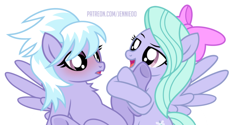 Size: 1000x549 | Tagged: questionable, artist:jennieoo, derpibooru import, cloudchaser, flitter, pegasus, pony, blushing, female, futa, futa on female, image, incest, intersex, png, ribbon, simple background, spread wings, transparent background, vector, wings