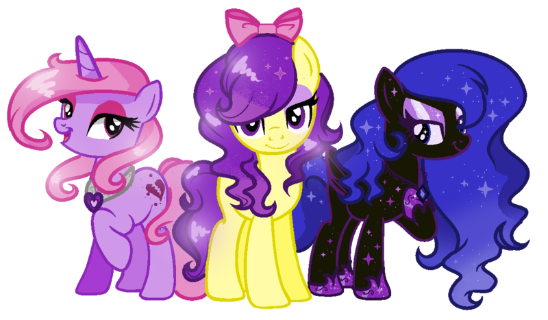 Size: 1230x718 | Tagged: safe, artist:gihhbloonde, derpibooru import, oc, unofficial characters only, earth pony, pony, unicorn, base used, bedroom eyes, bow, earth pony oc, ethereal mane, eyelashes, female, hair bow, hoof on chest, hoof shoes, horn, image, mare, png, raised hoof, simple background, smiling, starry mane, transparent background, unicorn oc