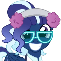 Size: 1000x1000 | Tagged: safe, artist:cirillaq, derpibooru import, oc, oc:doctor jolene, pegasus, pony, earmuffs, female, glasses, image, mare, png, simple background, solo, transparent background