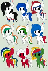 Size: 620x912 | Tagged: safe, artist:xxnitrofuryxx, derpibooru import, ponified, pony, central africa, comoros, honduras, image, india, japan, nation ponies, netherlands, niger, panama, png, south korea