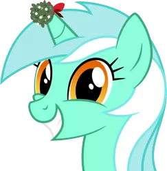 Size: 1050x1080 | Tagged: safe, artist:niggerfaggot, derpibooru import, lyra heartstrings, unicorn, cute, excited, female, happy, hearth's warming, hearth's warming eve, horn, image, looking at you, lyrabetes, mistletoe, mistletoe horn, png, smiling, smiling at you