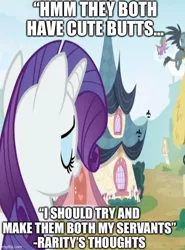 Size: 500x676 | Tagged: suggestive, derpibooru import, gabby, rarity, spike, dragon, gryphon, unicorn, dragon dropped, bisexual, butt, female, flying, image, implied gabby, implied polyamory, implied spike, jpeg, meme