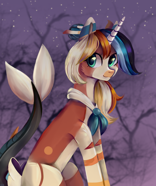 Size: 2100x2500 | Tagged: safe, artist:ske, derpibooru import, oc, unofficial characters only, earth pony, pony, fish tail, halloween, holiday, image, night, png, shark tail, tail