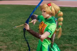 Size: 1200x803 | Tagged: safe, artist:bizarre-deer, derpibooru import, applejack, human, equestria girls, friendship games, 2017, arrow, bow (weapon), bow and arrow, clothes, cosplay, costume, image, irl, irl human, jpeg, photo, weapon