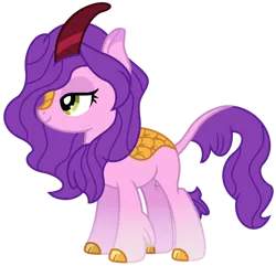 Size: 1024x986 | Tagged: safe, artist:emeraldblast63, derpibooru import, pipp petals, kirin, female, full body, g4, g5, g5 to g4, generation leap, hair over one eye, image, lidded eyes, png, show accurate, simple background, smiling, solo, standing, tail, three quarter view, transparent background