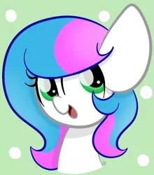 Size: 601x684 | Tagged: safe, artist:sugarcloud12, derpibooru import, oc, oc:sugar cloud, unofficial characters only, pegasus, pony, abstract background, bust, female, green eyes, image, mare, open mouth, open smile, pegasus oc, png, portrait, signature, smiling, solo, two toned mane, wings