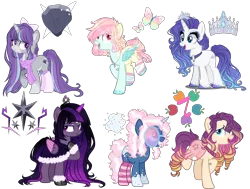 Size: 4500x3400 | Tagged: safe, artist:gihhbloonde, artist:meimisuki, derpibooru import, maud pie, starlight glimmer, oc, oc:sprinkle twinkle, unofficial characters only, alicorn, earth pony, pegasus, pony, unicorn, adoptable, alicorn oc, base used, bow, choker, clothes, coat markings, cutie mark, eyelashes, female, food, glasses, grin, hair bow, hoof fluff, horn, image, jewelry, leg warmers, lesbian, magical lesbian spawn, makeup, mare, markings, messy mane, necklace, offspring, open mouth, parent:applejack, parent:coloratura, parent:fancypants, parent:fluttershy, parent:king sombra, parent:maud pie, parent:rainbow dash, parent:rarity, parent:starlight glimmer, parent:twilight sparkle, parents:flutterdash, parents:rarajack, parents:raripants, parents:starmaud, parents:twibra, pink socks, png, raised hoof, scarf, shipping, simple background, smiling, socks, socks (coat marking), sprinkles, starmaud, striped socks, tiara, transparent background, unicorn oc, wings