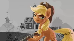 Size: 2666x1500 | Tagged: safe, artist:musical ray, derpibooru import, applejack, earth pony, pony, chicago, grand theft auto, gta iv, image, png, solo