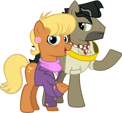 Size: 3225x2975 | Tagged: safe, artist:philomenathephoenix, artist:scribbsie, derpibooru import, doctor caballeron, ms. harshwhinny, earth pony, pony, daring don't, season 4, cabalwhinny, female, high res, image, male, png, rings of scorchero, shipping, shipping fuel, simple background, smiling, stallion, straight, transparent background, vector