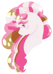 Size: 1024x1427 | Tagged: safe, artist:oneiria-fylakas, derpibooru import, oc, oc:pink pepper, pony, bust, chibi, female, image, lineless, mare, png, portrait, simple background, solo, transparent background