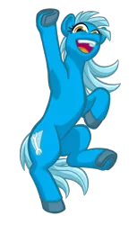 Size: 1044x1704 | Tagged: safe, artist:texasuberalles, derpibooru import, oc, oc:bleu cheese, unofficial characters only, earth pony, pony, derpibooru community collaboration, 2022 community collab, colored hooves, female, grin, image, looking at you, mare, not trixie, open mouth, png, raised hoof, simple background, smiling, solo, standing, standing on one leg, transparent background, underhoof