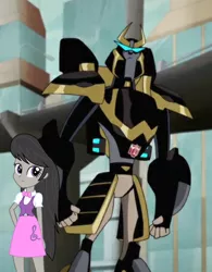 Size: 316x405 | Tagged: safe, artist:katequantum, derpibooru import, edit, edited screencap, screencap, octavia melody, autobot, image, png, prowl, transformers, transformers animated, vector