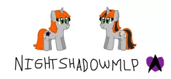 Size: 1280x596 | Tagged: safe, artist:nightshadowmlp, derpibooru import, oc, oc:night shadow, unofficial characters only, pony, unicorn, duo, duo female, female, firealpaca, horn, image, jpeg, logo, mare, new design, nightshadowmlp, old design, self, simple background, text, unicorn oc, white background