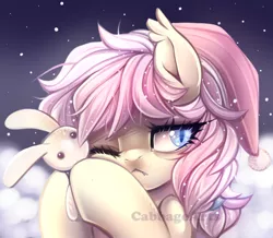 Size: 600x522 | Tagged: safe, artist:cabbage-arts, derpibooru import, oc, unofficial characters only, bat pony, pony, bat pony oc, bat wings, frown, hat, image, one eye closed, plushie, png, solo, tired, wings