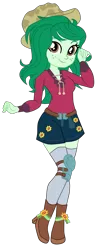 Size: 1551x4017 | Tagged: safe, artist:gmaplay, derpibooru import, wallflower blush, equestria girls, cute, flowerbetes, hat, image, music festival outfit, png, solo