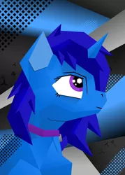 Size: 1280x1792 | Tagged: safe, artist:zocidem, derpibooru import, oc, oc:delly, unofficial characters only, pony, unicorn, bust, collar, experimental style, image, jpeg, portrait, solo