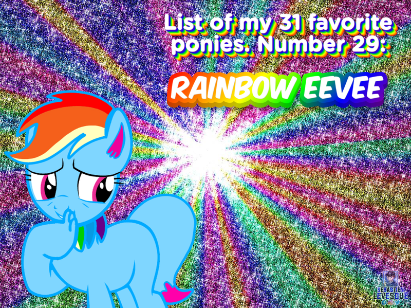 Size: 1024x767 | Tagged: safe, artist:mrstheartist, artist:ravenwolf-bases, derpibooru import, oc, oc:rainbow eevee, unofficial characters only, eevee, pony, friendship is magic, 2021, abstract background, base used, blue body, eeveelution, equine, female, fictional species, hasbro, image, mammal, mare, my little pony, nintendo, png, pokémon, rainbow dash (mlp), solo, solo female, tail