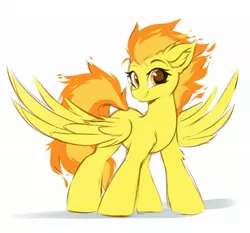 Size: 2144x2000 | Tagged: safe, artist:ask-colorsound, derpibooru import, spitfire, pegasus, pony, cute, cutefire, ear fluff, female, fiery mane, high res, image, jpeg, leg fluff, mare, simple background, solo, spread wings, white background, wings