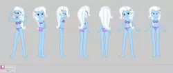 Size: 5112x2176 | Tagged: suggestive, artist:invisibleink, derpibooru import, trixie, equestria girls, bra, breasts, clothes, frilly underwear, image, model sheets, panties, png, purple underwear, star print underwear, starry underwear, strapless bra, turnaround, underwear