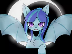 Size: 1280x960 | Tagged: safe, artist:bonecrow, derpibooru import, oc, oc:frosted maple, unofficial characters only, bat pony, pegasus, pony, bat wings, female, image, jpeg, mare, moon, night, pegasus oc, wings