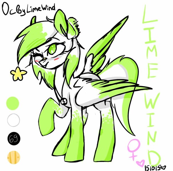 Size: 933x926 | Tagged: safe, artist:twisoft, oc, oc:lime wind, unofficial characters only, pegasus, pony, blushing, female, image, jewelry, jpeg, mare, necklace, reference sheet, solo