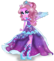 Size: 546x612 | Tagged: safe, artist:gihhbloonde, derpibooru import, oc, oc:music melody, unofficial characters only, equestria girls, base used, clothes, dress, eyelashes, female, high heels, image, png, ponied up, shoes, simple background, transparent background, wings