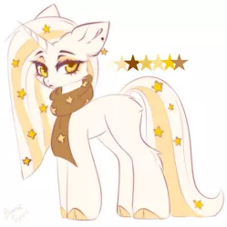 Size: 1042x1047 | Tagged: safe, artist:rand-dums, derpibooru import, oc, unofficial characters only, pony, unicorn, clothes, cloven hooves, female, horn, image, jpeg, scarf, simple background, solo, unicorn oc, white background