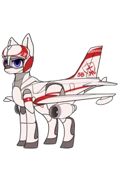 Size: 896x1280 | Tagged: safe, artist:andromailus, oc, oc:medi, unofficial characters only, original species, plane pony, pony, blue eyes, female, image, kc-46, looking at you, mare, plane, png, simple background, solo, transparent background