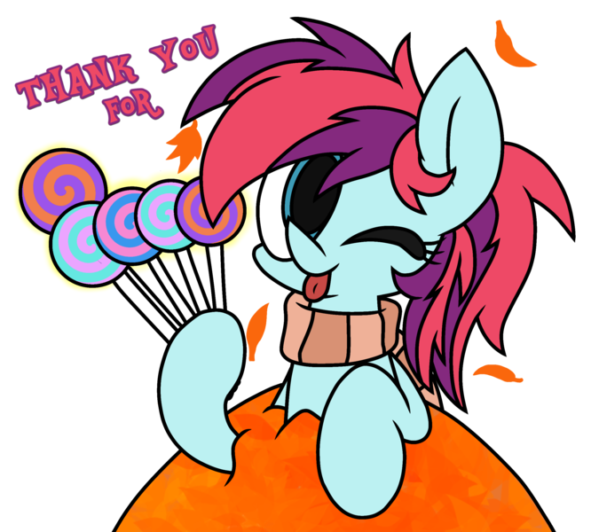 Size: 2422x2181 | Tagged: safe, artist:derpyalex2, derpibooru import, oc, oc:taffy swirl, earth pony, pony, autumn, clothes, image, leaves, milestone, png, scarf, taffy