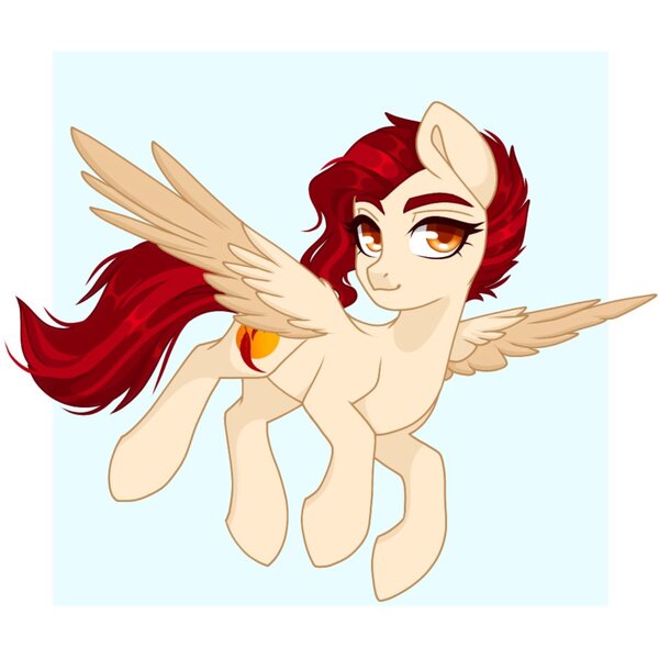 Size: 1170x1170 | Tagged: safe, artist:rand-dums, derpibooru import, oc, unofficial characters only, pegasus, pony, female, flying, image, jpeg, pegasus oc, spread wings, wings