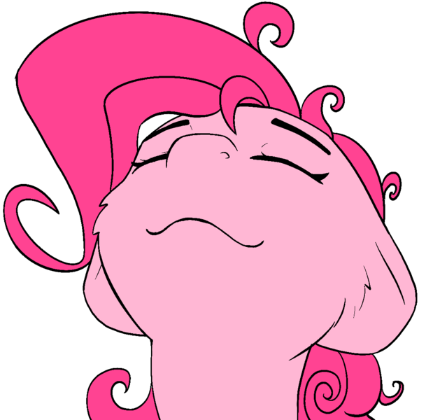 Size: 1117x1100 | Tagged: safe, artist:alcor, derpibooru import, pinkie pie, earth pony, pony, eyes closed, image, png, simple background, sketch, smiling, solo, transparent background