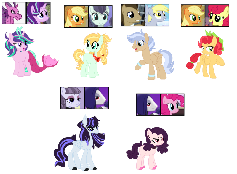 Size: 2000x1469 | Tagged: safe, artist:tragedy-kaz, derpibooru import, applejack, coloratura, derpy hooves, doctor whooves, funnel web, inky rose, pinkie pie, rainbow dash, strawberry sunrise, time turner, oc, earth pony, pegasus, pony, siren, applerise, base used, doctorderpy, emo, female, goth, hat, image, inkyweb, interspecies offspring, lesbian, looking back, magical lesbian spawn, male, mare, offspring, parent:adagio dazzle, parent:applejack, parent:carrot top, parent:coloratura, parent:derpy hooves, parent:doctor whooves, parent:funnel web, parent:inky rose, parent:pinkie pie, parent:starlight glimmer, parent:strawberry sunrise, parents:applerise, parents:doctorderpy, parents:inkyweb, parents:pinkieweb, parents:rarajack, pinkieweb, png, rara, rarajack, screencap reference, shipping, simple background, stallion, straight, transparent background