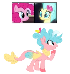 Size: 633x669 | Tagged: safe, artist:tragedy-kaz, derpibooru import, pinkie pie, princess skystar, oc, hybrid, pony, seapony (g4), my little pony: the movie, base used, eyelashes, image, interspecies offspring, magical lesbian spawn, offspring, parent:pinkie pie, parent:princess skystar, parents:skypie, png, screencap reference, simple background, transparent background