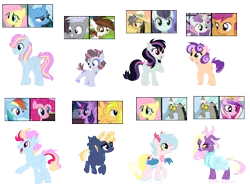 Size: 2000x1512 | Tagged: safe, artist:tragedy-kaz, derpibooru import, coloratura, daring do, flash sentry, fluttershy, twilight sparkle, twilight sparkle (alicorn), oc, alicorn, draconequus, earth pony, hybrid, pegasus, pony, unicorn, base used, colt, female, filly, image, interspecies offspring, magical gay spawn, magical lesbian spawn, male, mare, offspring, parent:coloratura, parent:daring do, parent:discord, parent:flash sentry, parent:fluttershy, parent:pinkie pie, parent:pipsqueak, parent:princess cadance, parent:rainbow dash, parent:scootaloo, parent:sweetie belle, parent:trixie, parent:twilight sparkle, parents:discoshy, parents:flashlight, parents:pinkiedash, parents:scootabelle, png, screencap reference, simple background, transparent background