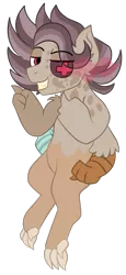 Size: 475x1030 | Tagged: safe, artist:tragedy-kaz, derpibooru import, oc, pony, base used, bust, grin, heterochromia, image, male, multiple limbs, png, simple background, smiling, sombra eyes, transparent background