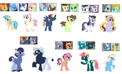 Size: 2818x1718 | Tagged: safe, artist:tragedy-kaz, derpibooru import, caramel, dumbbell, iron will, lightning dust, limestone pie, marble pie, maud pie, pharynx, rainbow dash, rumble, saffron masala, sunburst, sweetie belle, trixie, oc, earth pony, minotaur, pegasus, pony, base used, colt, female, filly, glasses, image, magical gay spawn, magical lesbian spawn, male, mare, offspring, parent:caramel, parent:dumbbell, parent:fluttershy, parent:iron will, parent:lightning dust, parent:limestone pie, parent:marble pie, parent:maud pie, parent:pharynx, parent:pokey pierce, parent:pound cake, parent:rainbow dash, parent:rumble, parent:saffron masala, parent:shining armor, parent:sunburst, parent:sweetie belle, parent:trixie, parents:dumbdash, parents:rumbelle, parents:trixburst, png, screencap reference, simple background, stallion, transparent background