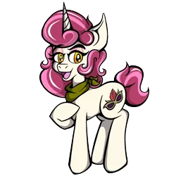 Size: 1500x1500 | Tagged: safe, artist:mrcapriccio, derpibooru import, oc, oc:dolce spiaro, unofficial characters only, pony, unicorn, derpibooru community collaboration, 2022 community collab, female, full body, image, mare, neckerchief, png, simple background, solo, transparent background