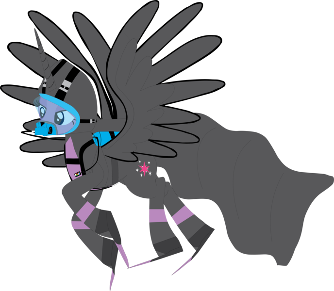 Size: 6144x5361 | Tagged: safe, artist:decprincess, derpibooru import, edit, vector edit, twilight sparkle, twilight sparkle (alicorn), alicorn, the last problem, female, flippers, full face mask, image, older, older twilight, png, princess twilight 2.0, scuba, scuba gear, solo, vector, wetsuit