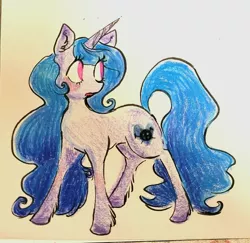 Size: 2048x1990 | Tagged: safe, artist:puffpink, derpibooru import, izzy moonbow, pony, unicorn, female, g5, image, jpeg, mare, solo, standing, traditional art