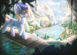 Size: 4093x2894 | Tagged: safe, artist:hikerumin, derpibooru import, oc, earth pony, pony, commission, image, png, scenery, solo