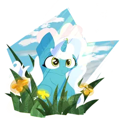 Size: 1280x1258 | Tagged: safe, artist:drylighting, derpibooru import, oc, oc:fleurbelle, alicorn, dragonfly, insect, pony, alicorn oc, cloud, female, grass, horn, image, mare, png, simple background, sky, transparent background, wings, yellow eyes