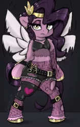Size: 2376x3776 | Tagged: suggestive, artist:llametsul, banned from derpibooru, edit, unauthorized edit, pipp petals, pegasus, pony, my little pony: a new generation, belly button, belt, belt buckle, bra, bra on pony, clothes, female, fishnet clothing, fishnet pantyhose, fishnets, g5, high res, image, looking at you, mare, pants, png, punk, punk petals, ripped pants, ripped stockings, shorts, socks, solo, stockings, thigh highs, torn clothes, underwear, unshorn fetlocks