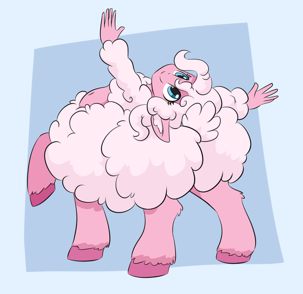 Size: 943x915 | Tagged: safe, artist:dendollae, derpibooru import, pinkie pie, anthro, centaur, anthro centaur, backbend, belly button, ear fluff, image, png, raised hoof, smiling, solo, species swap, unshorn fetlocks